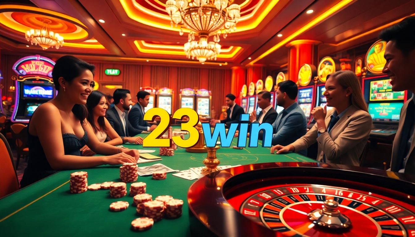 Players enjoying a thrilling game experience at 23win's luxurious online casino.
