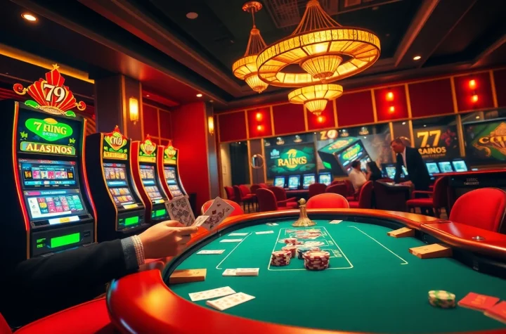 Players enjoying a thrilling night at the poker table, highlighting 79KING COM's exciting gambling environment.