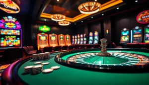 Experience high-stakes excitement at LC88 while playing at vibrant casino tables and engaging with slot machines.