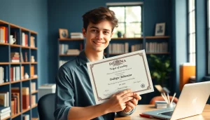 Diploma kopen Telegram weergegeven in een rustige studieruimte, symbool voor onderwijs en prestatie.