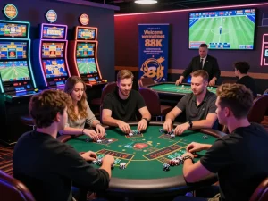 Exciting atmosphere at TOP88 online casino with live games and vibrant slot machines