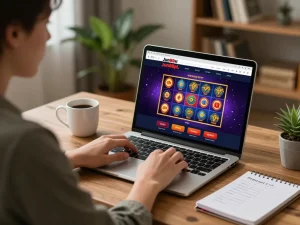 Playing exciting slots on jun88pl com while enjoying a cozy home setup and strategic betting.