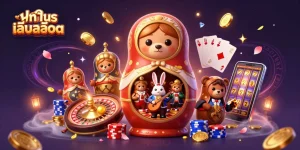 Experience the thrills of ทดลองเล่นสล็อต with vibrant 3D characters and casino elements in action.