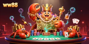 Experience the vibrant gameplay at ww88 with a lively casino scene showcasing engaging characters and rich elements.
