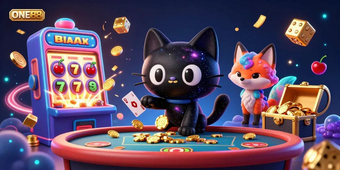 Experience the thrill of ONE88 in this vibrant cosmic casino scene, showcasing dynamic gaming elements.