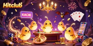 Experience exciting fun at Hitclub's vibrant casino with glowing characters and dynamic games.