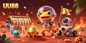 Experience winning moments at UU88 in a vibrant 3D casino scene filled with excitement and rewards.