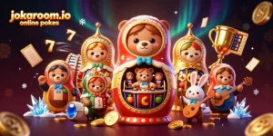 Experience fun and excitement with jokaroom.io online pokies, featuring vibrant characters and dynamic casino elements.