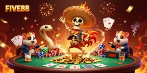Experience the thrill of winning at FIVE88 with exciting games and colorful casino elements.