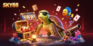 Spin into winnings with SKY88's vibrant 3D pirate casino adventure full of treasures.