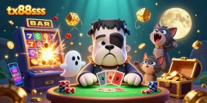 Engage in thrilling gaming with tx88sss featuring unique characters and vibrant casino elements.
