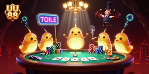Experience the excitement of poker at UU 88 with glowing design elements and rich casino visuals.