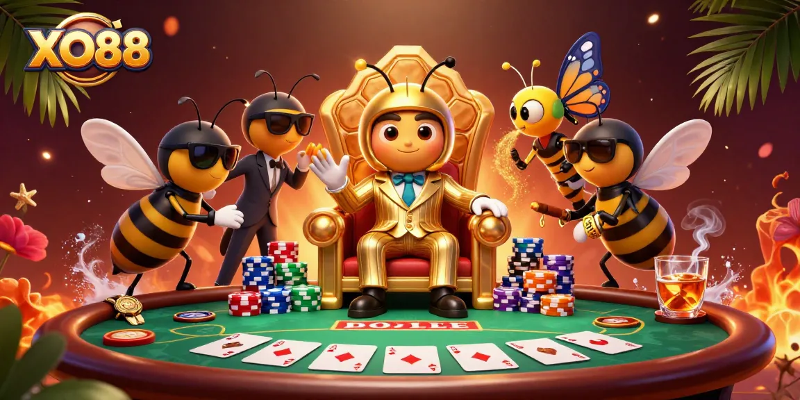 Experience the excitement of XO88 gambling with vibrant poker elements and engaging characters.