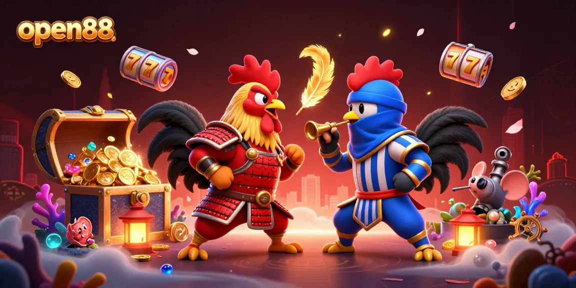 Engage in thrilling gameplay with open88's dynamic roosters and vibrant casino elements.