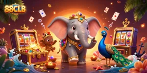 Experience exciting gameplay at 88CLB with slots and colorful casino elements in an engaging 3D environment.