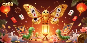 Experience the vibrant world of qs88 with golden moths, casino scenes, and exciting rewards.