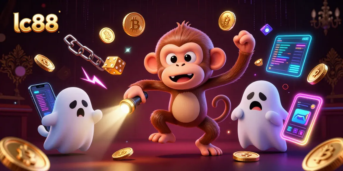 Watch lc88's mischievous poltergeist monkey juggling golden items in a haunted casino scene.